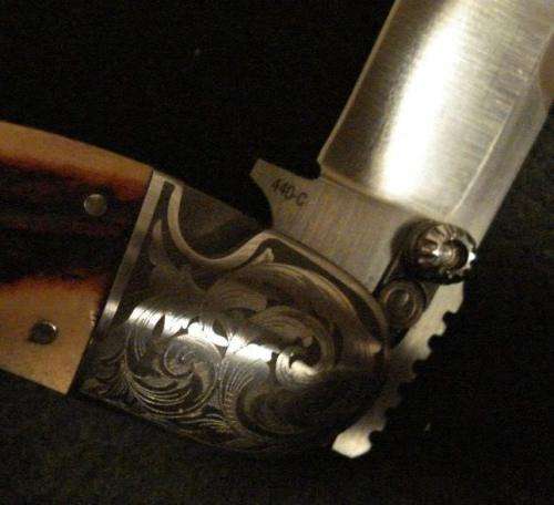 PAUL CHEN STAG HANDLED SHEFFIELD FOLDING KNIFE