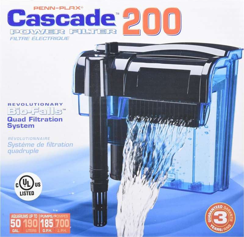Penn-Plax Cascade 200 Hang-On-Back Filter (HOB) 700/HR - CP4F