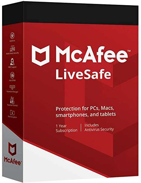 McAfee Livesafe for Mac & Windows - Unlimited Devices 1 Year - SAME DAY DELIVERY
