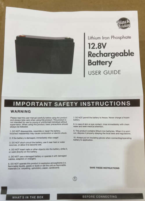 12V 250AH Lithium Iron Deep Cycle Battery