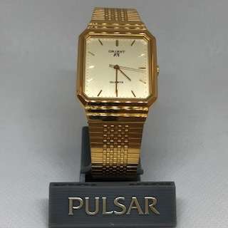 Orient FX Quartz Gold Plated Men's Watch With PULSAR BOX