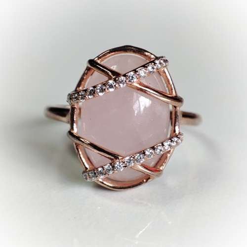 Rose Gold Rose Quartz Ring