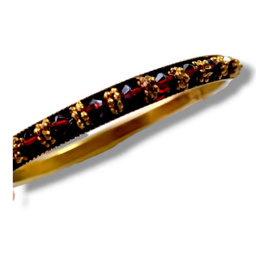 Vintage Gold And Garnet Bangel #0123