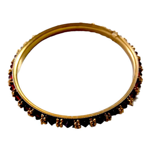 Vintage Gold And Garnet Bangel #0123