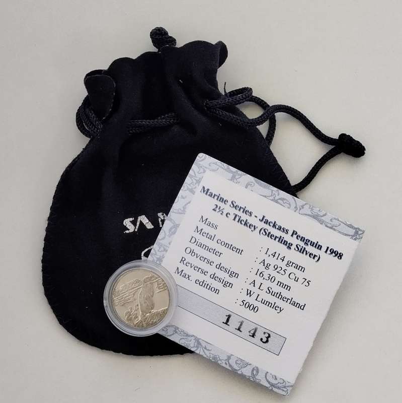 1998 2 and a Half Cent Penguin with pouch and certificate #C0093
