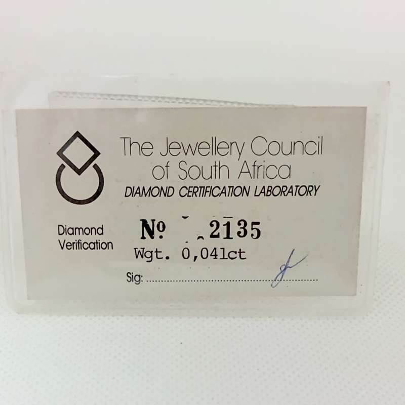 Natural Diamond 0.041ct Jewellery Council Certificate