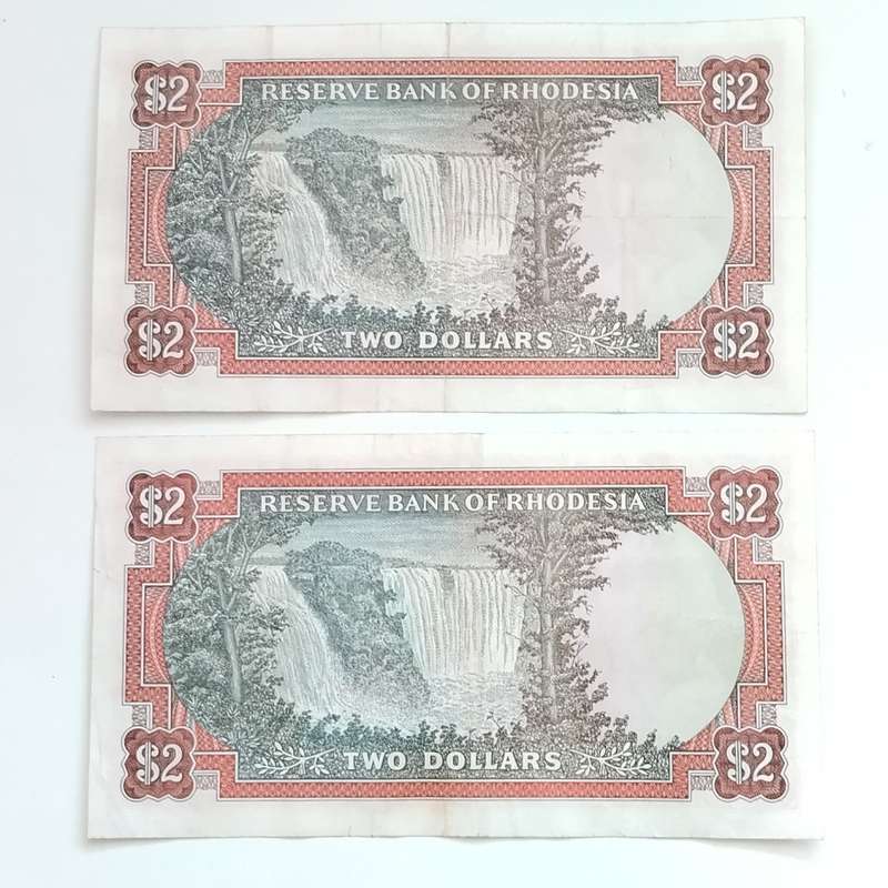 Two Rhodesian Dollars (Set of 2 Notes) #N0008