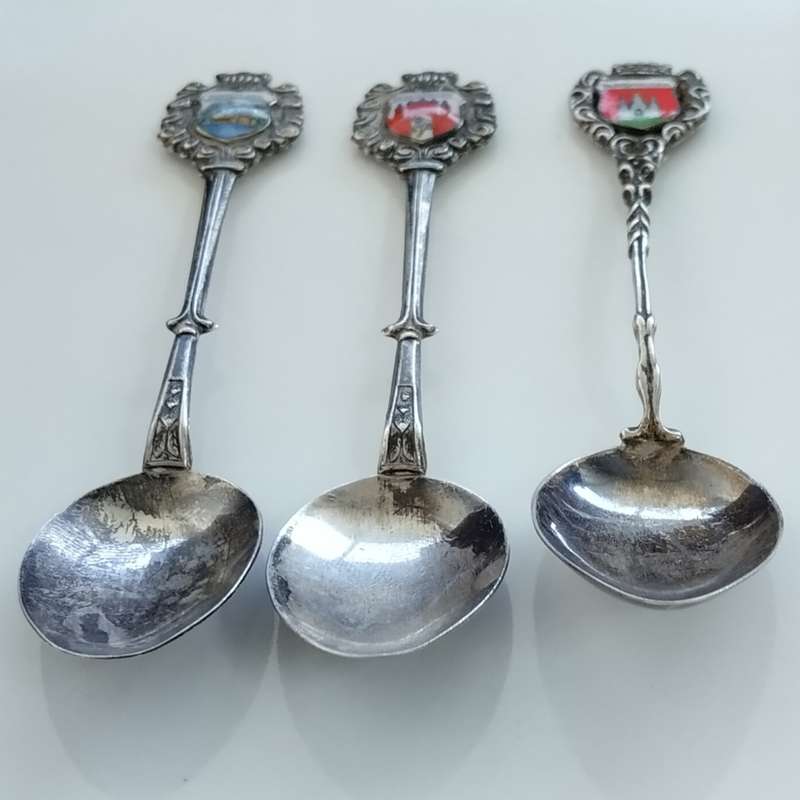 Burghausen, Ochsenfurt, Hintersee Silver Souvenir Spoons  #O0023