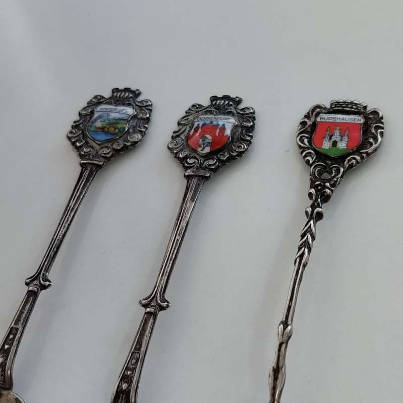 Burghausen, Ochsenfurt, Hintersee Silver Souvenir Spoons  #O0023