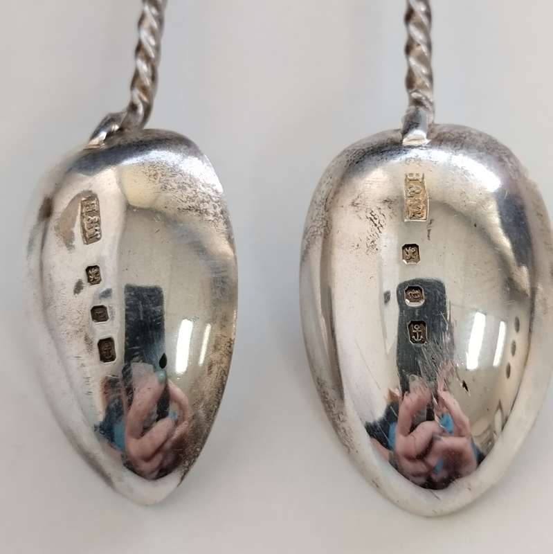 Set of 2 Hallmarked Silver Souvenir Spoons  #O0024
