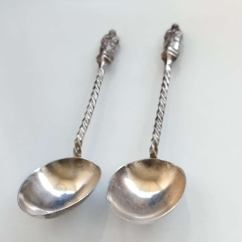 Set of 2 Hallmarked Silver Souvenir Spoons  #O0024