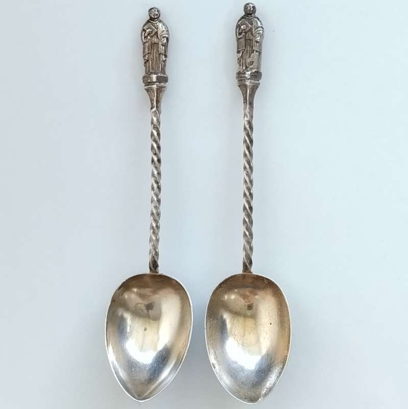 Set of 2 Hallmarked Silver Souvenir Spoons  #O0024
