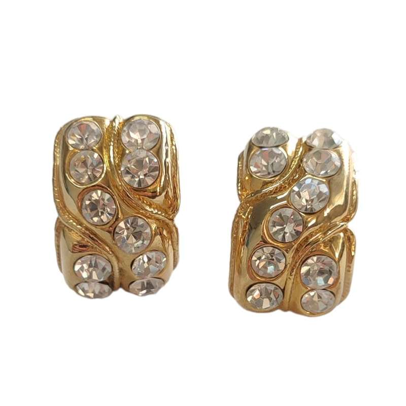 Gold Clip on Vintage Earrings #F0045