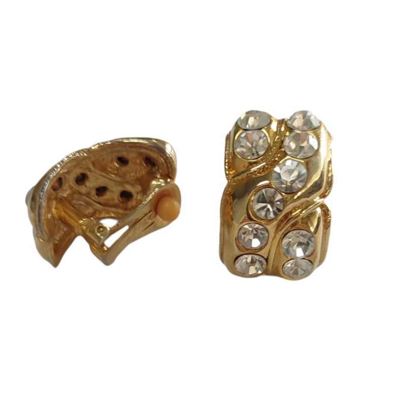 Gold Clip on Vintage Earrings #F0045