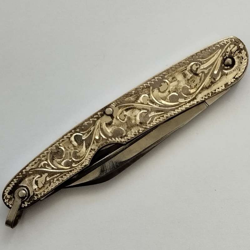 Vintage Silver Japanese Pocket Knife #O0030