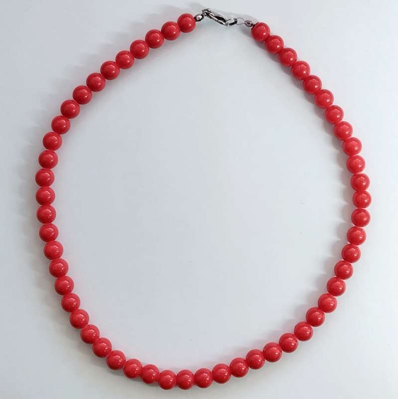 Red Beaded Necklace #C0026