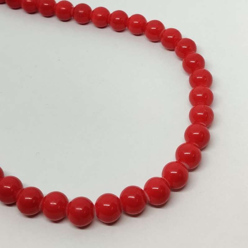 Red Beaded Necklace #C0026