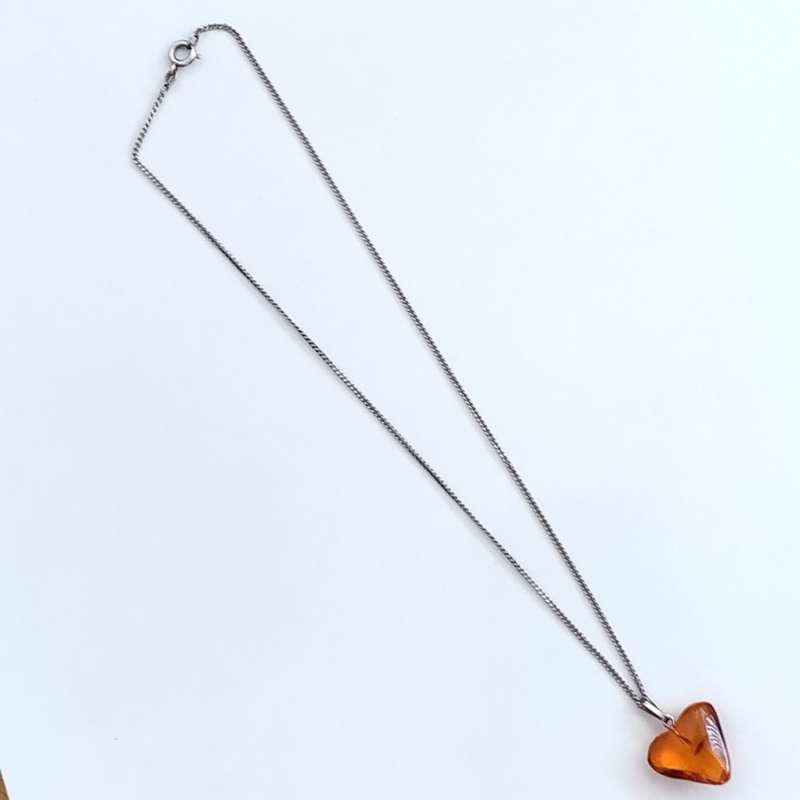 Silver Necklace with Pendant and Box #S0003