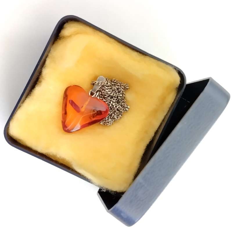 Silver Necklace with Pendant and Box #S0003