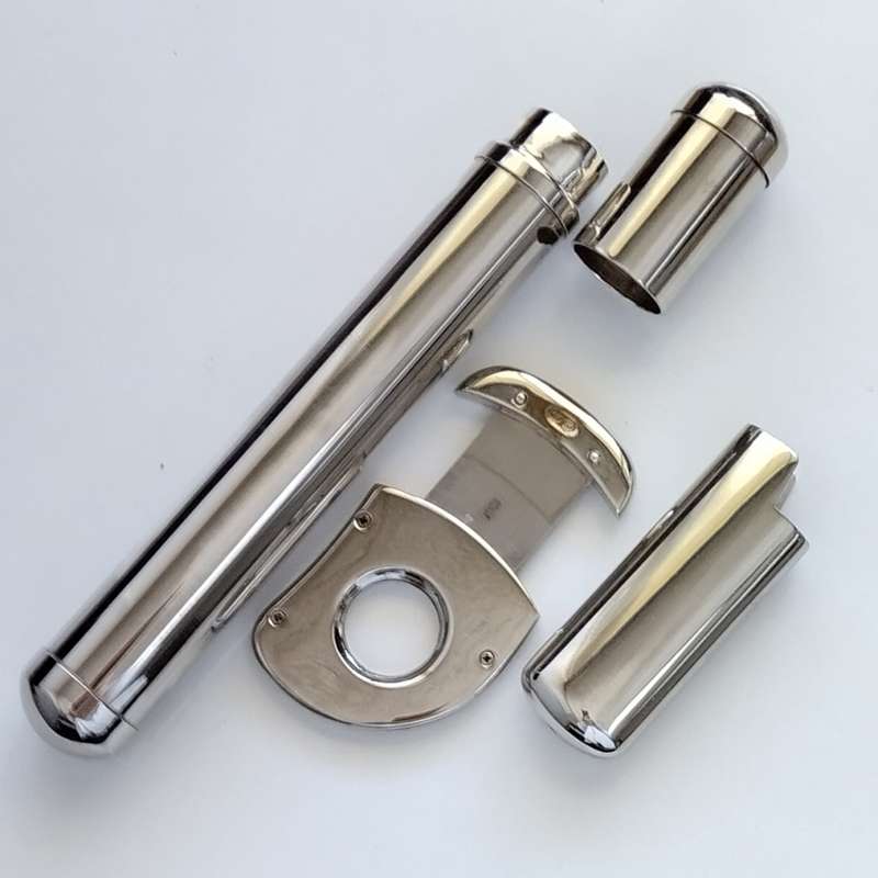 Silver Plated Full Cigar Set with Box #O0046