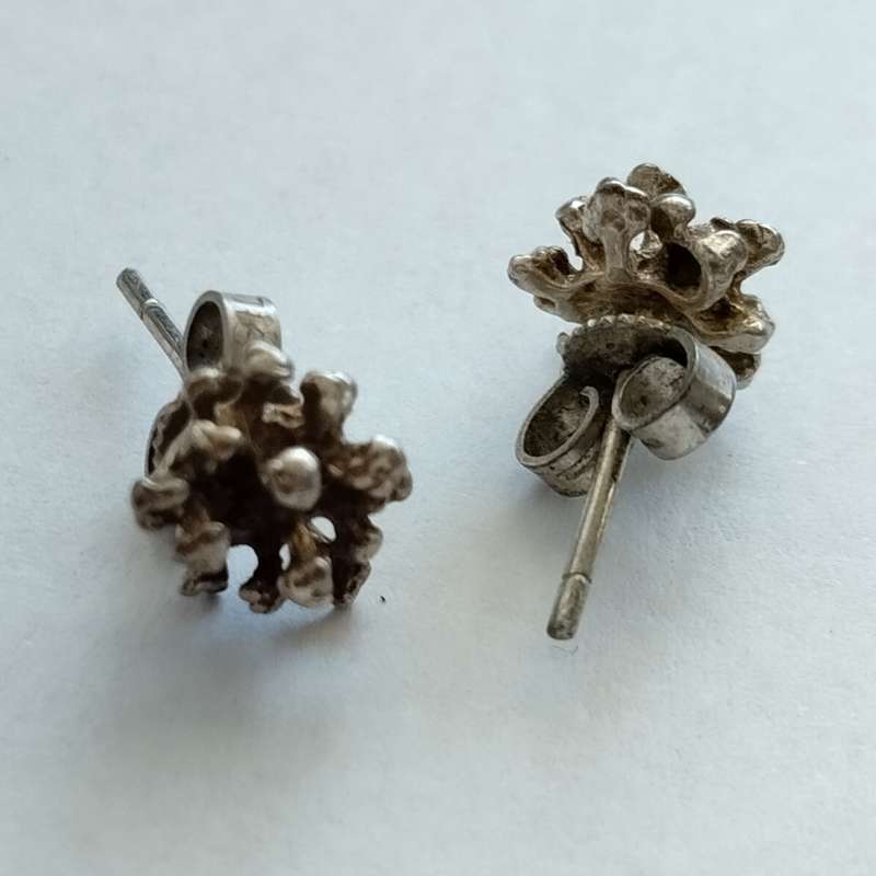 Silver Flower Stud Earrings #S0008