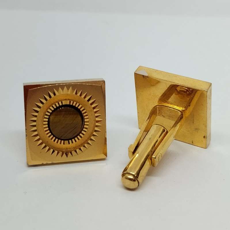 Sun Detail with Tigers Eye Cufflinks #O0048