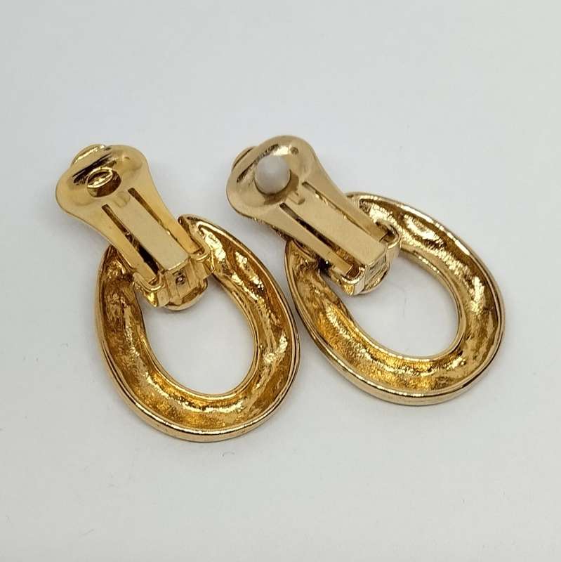 Gold Costume Clip on Earrings #C0063