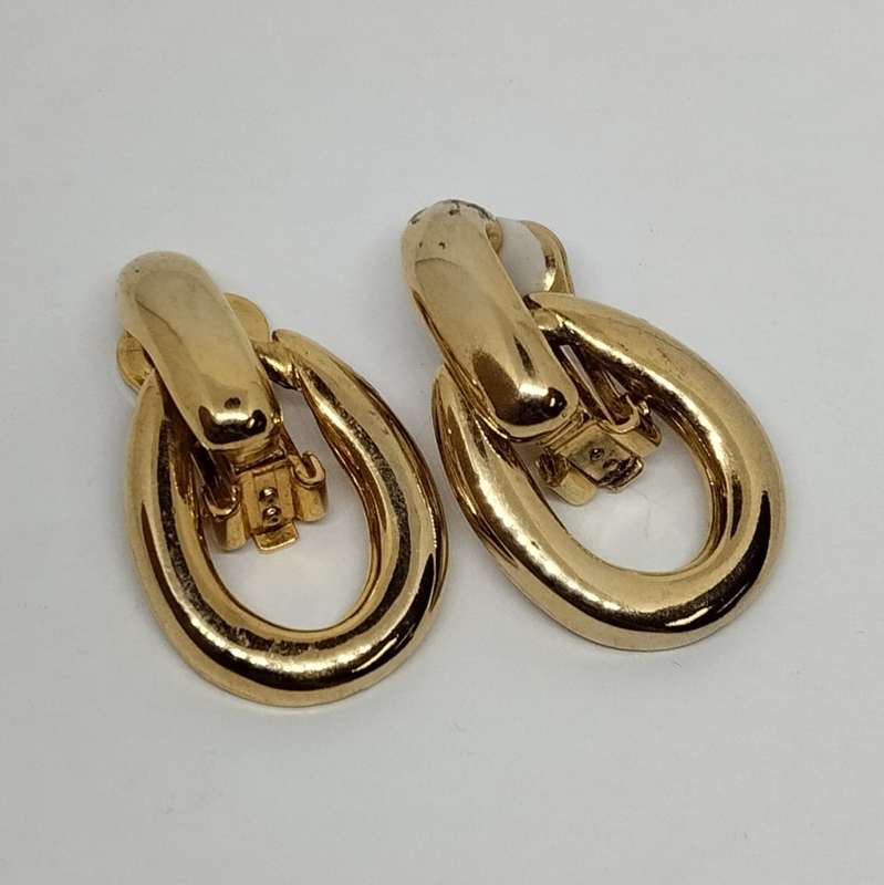 Gold Costume Clip on Earrings #C0063