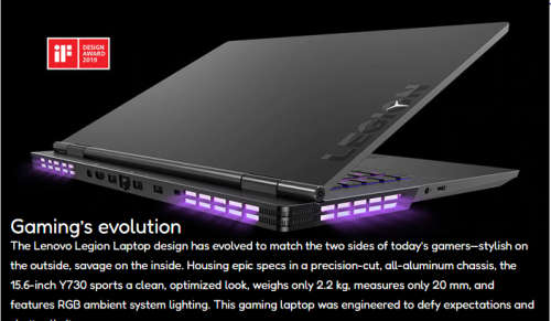 LENOVO LEGION Y730 CORE i7 LAPTOP WITH 2TB SSD And 16GB RAM