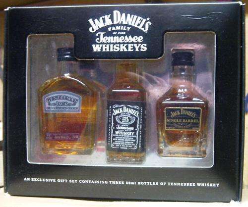 JACK DANIELS FAMILY OF FINE WHISKEYS SET OF 3 MINI BOTTLES