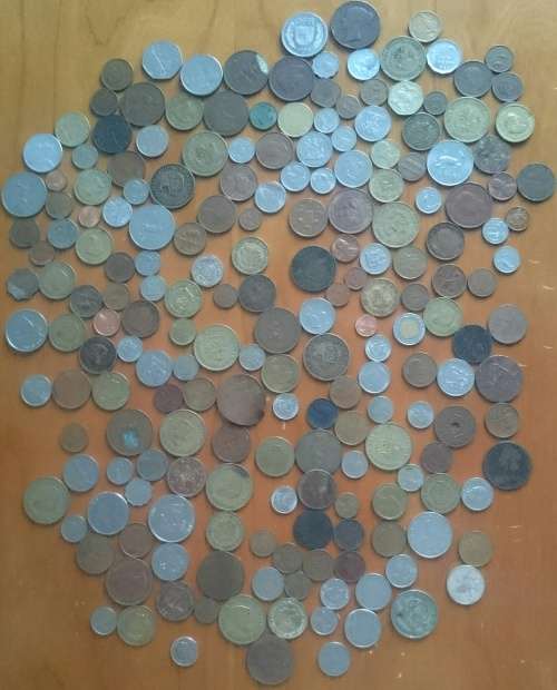 Collection of 200 coins from around the world.