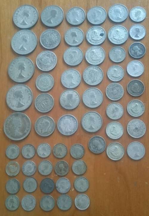 257.72 grams of silver coins. 128.86 grams of fine silver.