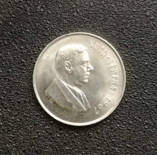 South Africa silver 1967 one rand.