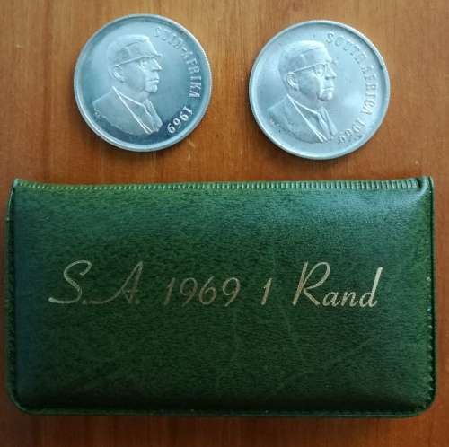 South Africa 1969 Afrikaans and English one rand.