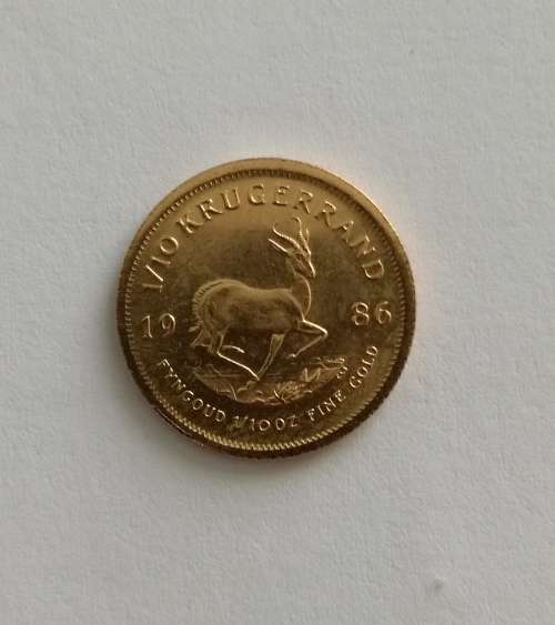 1986 one tenth gold krugerrand.  22 ct.