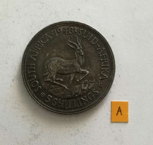 1948 silver south Africa 5 shillings. EXCELLENT CONDITION !!!