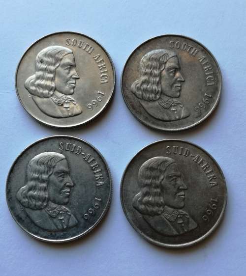 COLLECTION OF 4 SILVER ONE RANDS.  ONE BID TAKES ALL.
