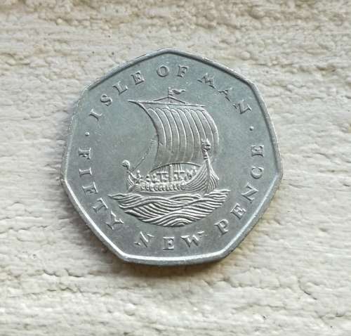 Isle of Man 1975 Fifty new pence.