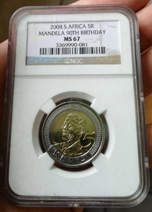 Nelson Mandela 2008 NGC MS 67 Birthday R5