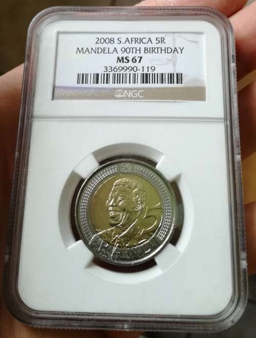 Nelson Mandela 2008 NGC MS 67 Birthday R5