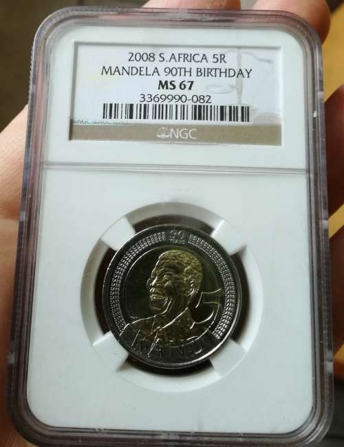 Nelson Mandela NGC MS 67 Birthday R5