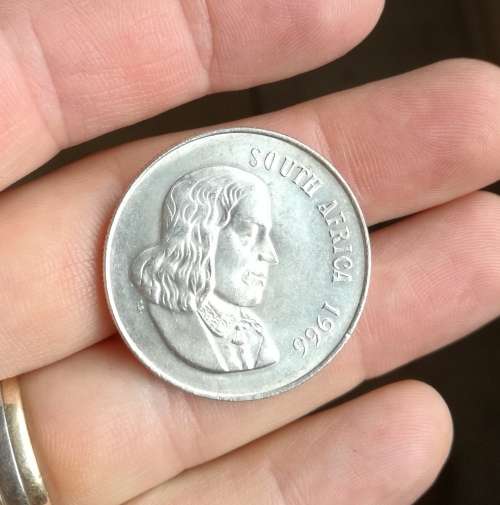 1966 Silver South Africa one rand.