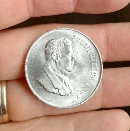 1967 Silver South Africa one rand.