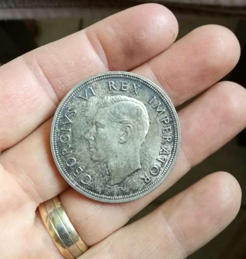 South Africa 1947 Silver 5 Shillings.
