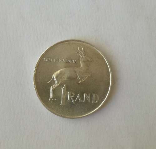 South Africa 1966 Afrikaans silver one rand.