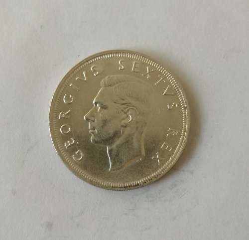 South Africa 1948 Silver 5 Shillings