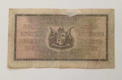 South Africa 5 April 1943 Postmus one pound bank note.