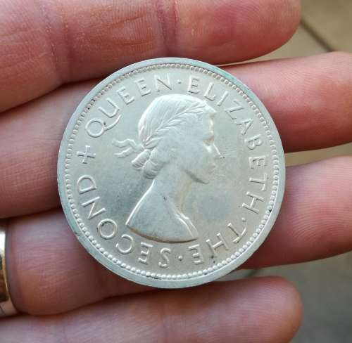 Southern Rhodesia 1953 Silver Crown. Good condition.