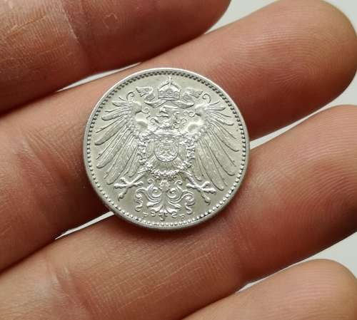 German 1913 F Silver 1 Mark.