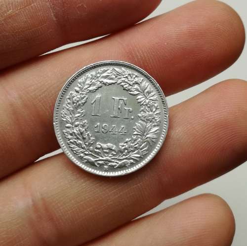 Switzerland 1944 UNC A-UNC Silver 1 Frank.